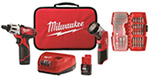 Milwaukee 2482-22 M12 12volt 2pc. 1/4" hex driver & LED light kit
