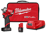 Milwaukee 2555-22 M12 1/2" drive stubby impact wrench kit