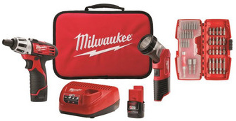 Milwaukee 2482-22 M12 1/4" driver-drill kit with LED light